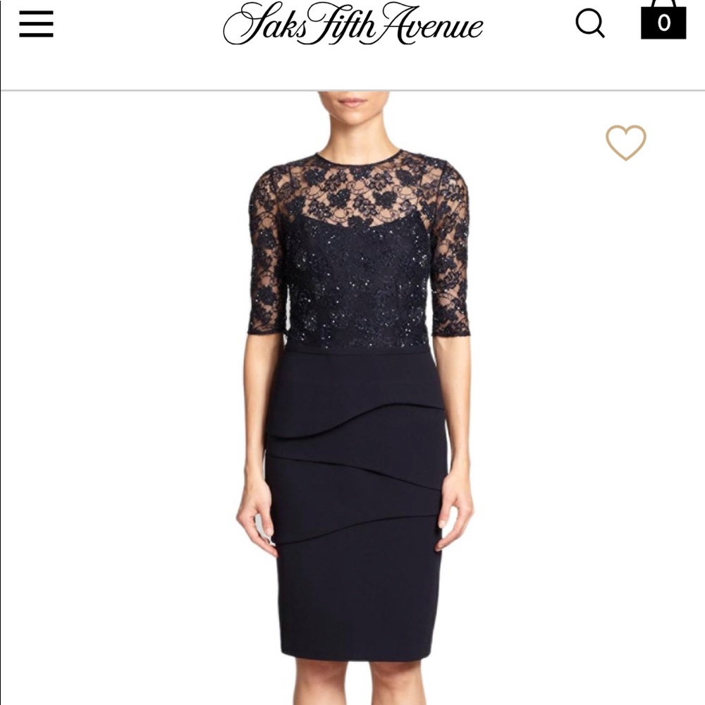 Navy lace cocktail dress
